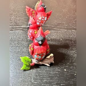 Enesco Jim Shore Heartwood Creek Stacked Cardinals Hanging Ornament.